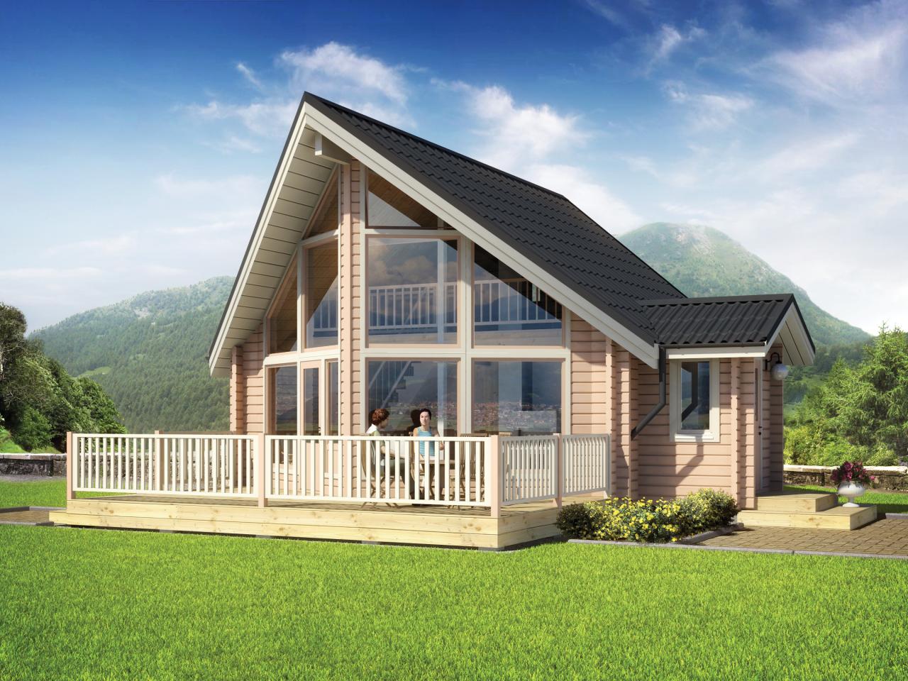 Дом 8 на 9 с большими окнами